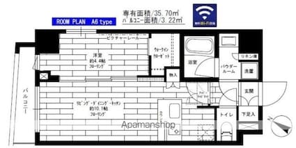 ステージグランデときわ台アジールコート[1LDK/35.7m2]の間取図