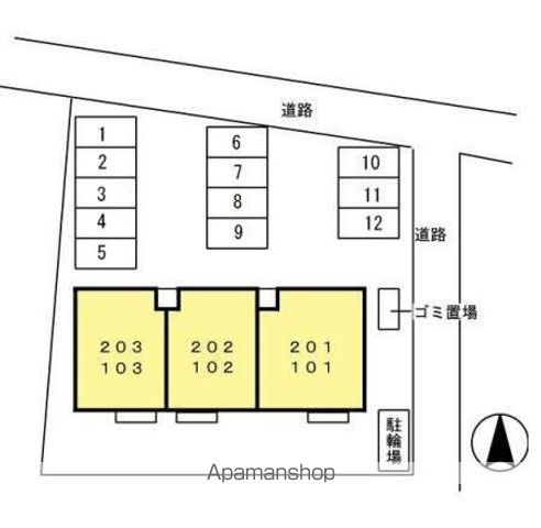 ヴェルナーレ香西東[2DK/50.47m2]の配置図