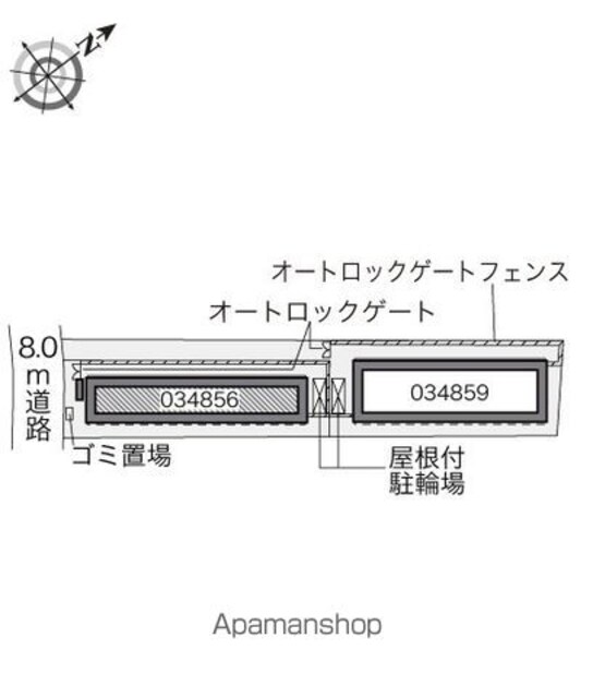 レオパレス芦花公園Ⅱ[1K/26.08m2]の配置図