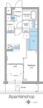東京都杉並区永福３丁目[1LDK/31.81m2]の間取図