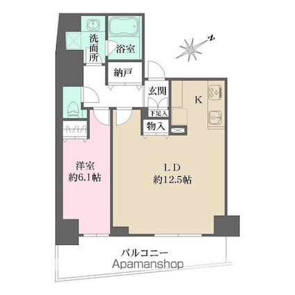 Ｎーｆｌａｔｓ三ノ輪[1LDK/51.66m2]の間取図