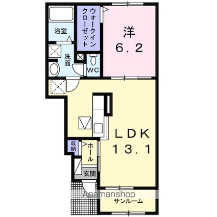メゾン・ド・コリーヌ　Ａ[1LDK/47.44m2]の間取図