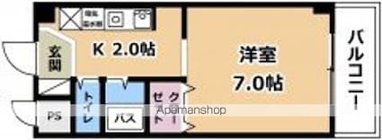 エランビタール[1K/20.7m2]の間取図