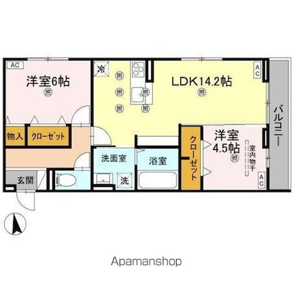 セレノアールＡ[2LDK/60.15m2]の間取図