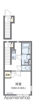 クレイノ若葉[1K/25.48m2]の間取図