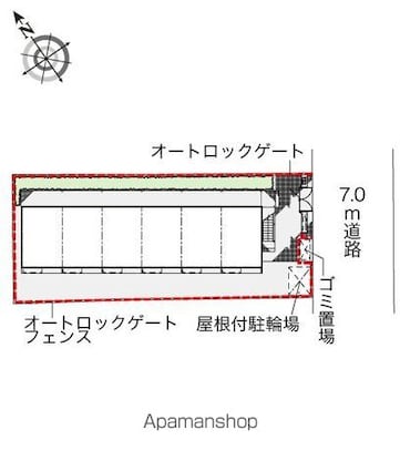 レオパレスシャルムⅡ[1K/19.87m2]の配置図