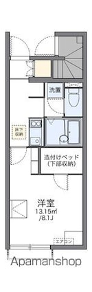 レオネクスト亀山Ⅱ[1K/23.61m2]の間取図