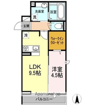 東京都立川市幸町５丁目[1LDK/38.52m2]の間取図