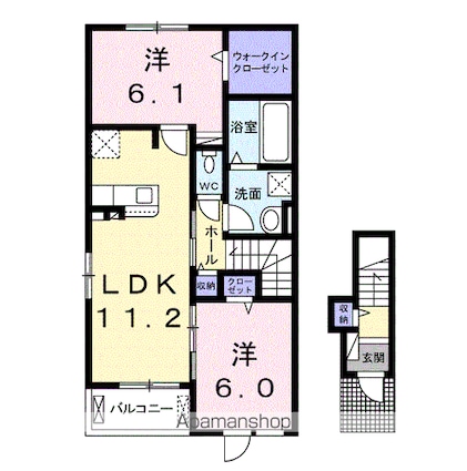 スカイプラネットⅠ[2LDK/59.09m2]の間取図
