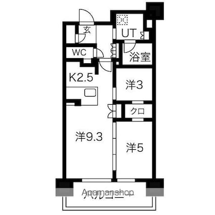 ローレルアイ名駅東[2LDK/48.58m2]の間取図