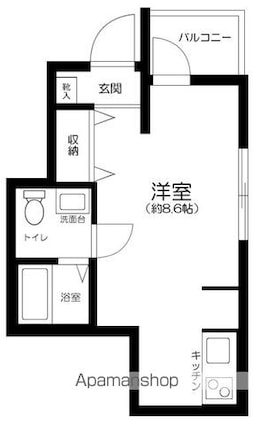 ヴェクセル大岡山[1R/20.1m2]の間取図