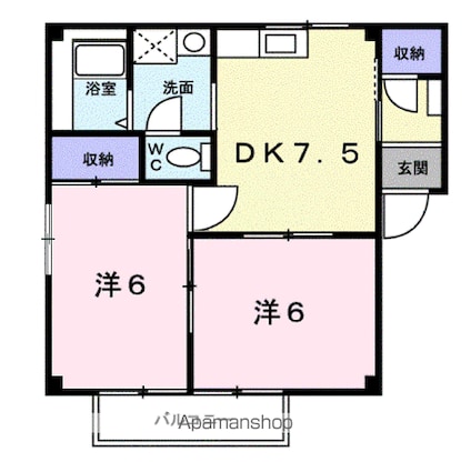 ハイツ小林[2DK/42.3m2]の間取図