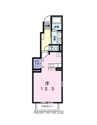 サンダーバードハイム[1R/33.15m2]の間取図