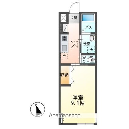 フランシーズ[1K/30.87m2]の間取図