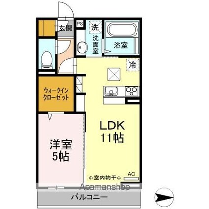 エトワール福生[1LDK/41.29m2]の間取図