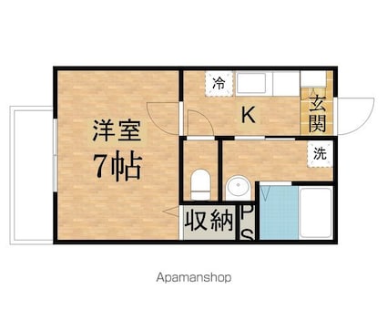 ラ・ジュネス[1K/23.77m2]の間取図