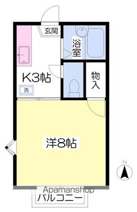 野瀬ハイツⅡ[1K/22.68m2]の間取図