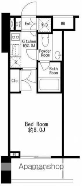 東京都世田谷区玉川台１丁目[1K/25.06m2]の間取図