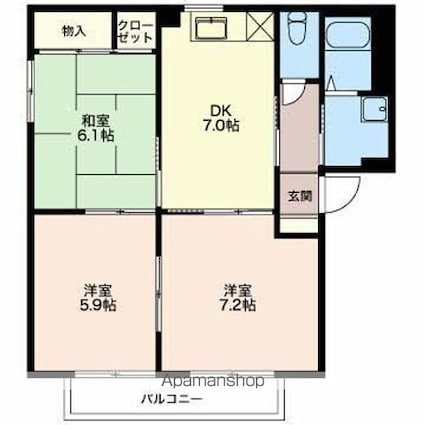 長野県長野市松岡２丁目[3DK/56.09m2]の間取図