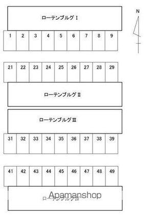 ローテンブルグⅢ[1K/26m2]の配置図