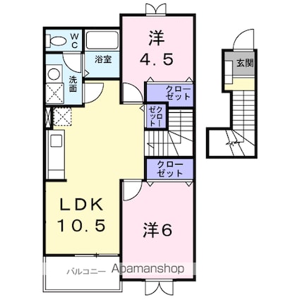 フラワーヒル　Ｂ[2LDK/51.67m2]の間取図