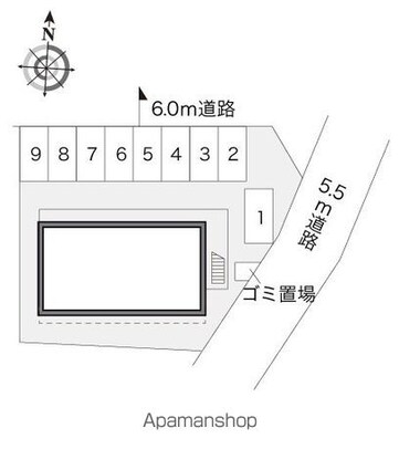 レオパレススクワールタナカ[1K/19.87m2]の配置図
