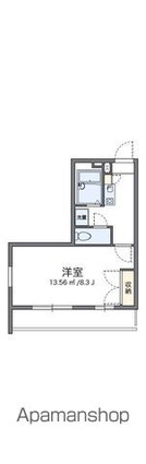 レオパレス葵第２[1K/24.84m2]の間取図