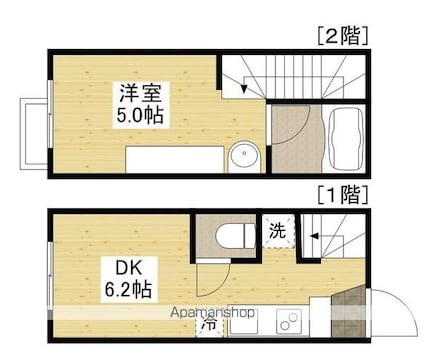 ８７ｇラポール本浦[1DK/25.2m2]の間取図