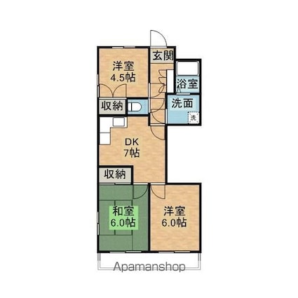 コーポラス幸武１０４[3DK/53m2]の間取図