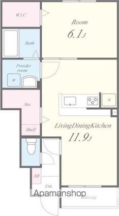 ＬＩＶＲＥ１[1LDK/44.1m2]の間取図