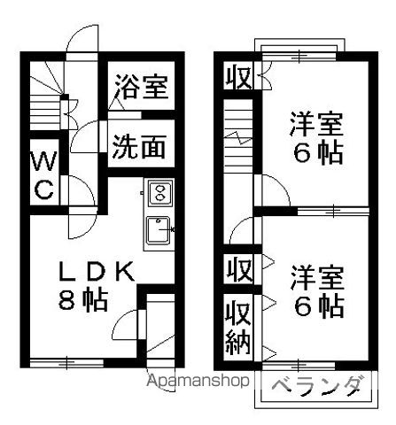 鹿嶋市大字木滝佐田谷原入会のアパートの間取り