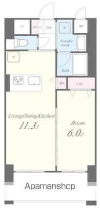 Ｐｏｒｔｏｆｉｎｏ（ポルトフィーノ）[1LDK/40.2m2]の間取図