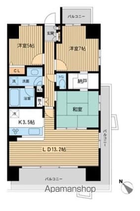 エコロジー千葉みなとレジデンス[3SLDK/76.3m2]の間取図