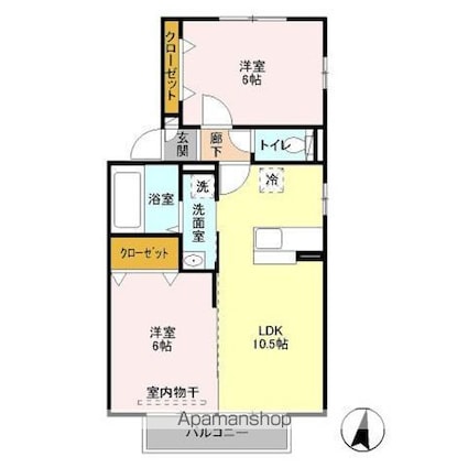 ステラ　Ｂ[2LDK/50.42m2]の間取図