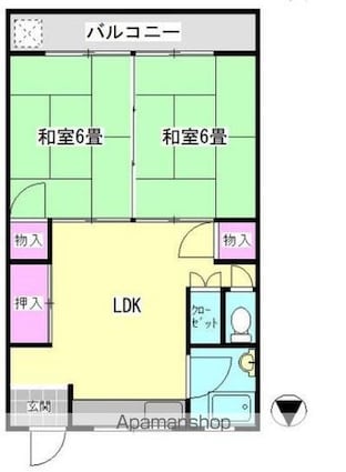ドルフィン屋島[2LDK/51.3m2]の間取図