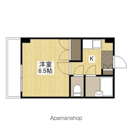 新庄リバービル[1K/19.6m2]の間取図