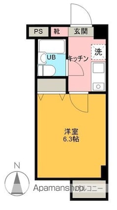 メゾンムラタ[1K/18.2m2]の間取図