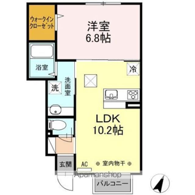 リ・ブロン[1LDK/40.45m2]の間取図