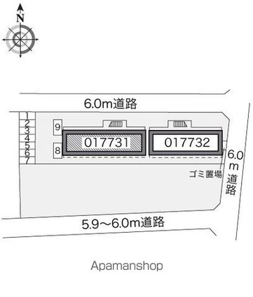 レオパレス昴５５５Ａ[1K/23.18m2]の配置図