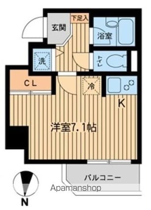 ジョイシティ住吉Ⅱ[1R/21.77m2]の間取図