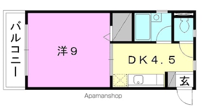 サクラハイツ[1DK/29.64m2]の間取図