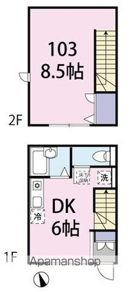 ドエル喜多見[1DK/36.42m2]の間取図