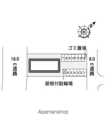 レオパレス羽水[1K/23.61m2]の配置図