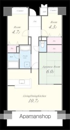 グレイスコート上本町[3LDK/65.56m2]の間取図