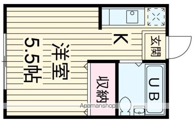 東京都世田谷区三宿２丁目[1R/14m2]の間取図