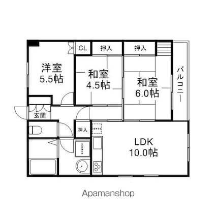 グリーンメゾン２２３[3LDK/61.85m2]の間取図