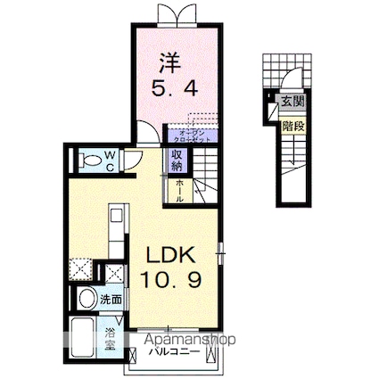 愛知県一宮市別明町１丁目[1LDK/41.3m2]の間取図