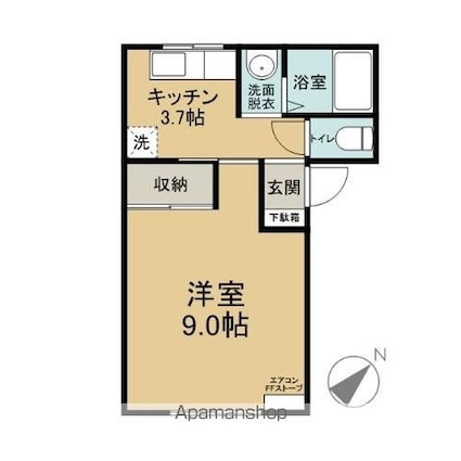 カーサ・ヴェガ[1K/28.95m2]の間取図