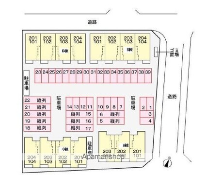 ルーベル宇多津Ⅲ　Ｄ[2LDK/59.58m2]の配置図