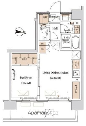ブランシエスタ木場[1LDK/39.93m2]の間取図